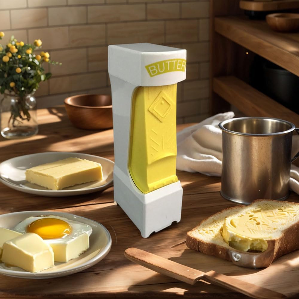 Portable Butter Cutter Slicer Single Stick, Butter Cutter and Storage Case, One Click Butter Dispenser Stick with Stainless Steel Blade, Butter Slicers for Butter Squares, Bread, Cheese