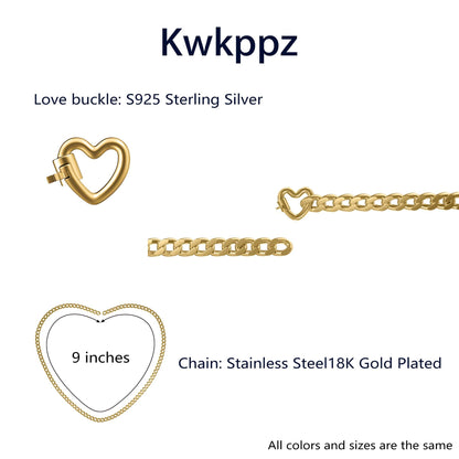 Kwkppz Permanent Bracelet Kit – 4 Pcs Locking Heart Clasp DIY Bracelet Set for Couples, Friendship, and Family – Unique Gift for Anniversary, Valentine's Day, Birthday – His & Hers Matching Jewelry