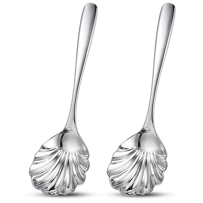 2 Pcs Large Serving Spoons for Buffet 9" Serving Spoons Stainless Steel Catering Servings Utensils Exquisite Servings Utensils for Buffet Dinner Banquet Party Kitche (Dishwasher Safe)