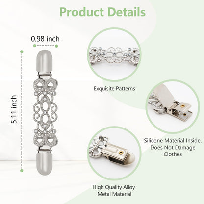 ROPAKED 3 Pcs Cinch Clips Vintage Sweater Clips Dress Clip Back Cinch Shawl Cardigan Collar Clip to Tighten Dress Pant Waist Tightener for Women