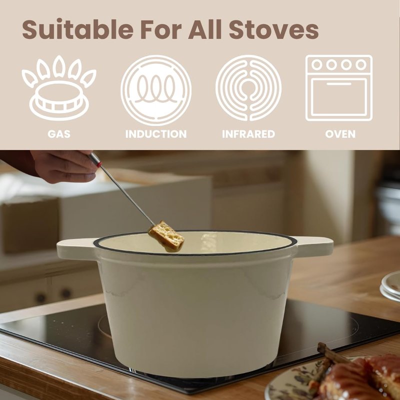 Cast Iron Fondue Set 15-Pcs With Accessories Fondue Kit For Swiss Fondue Cheese Meat Oil Fondue Pot Fondue Pot set, Cheese Fondue Set, Chocolate Fondue Pot, Cheese Melting Pot, Fondue Pot Non Electric