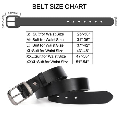 WHIPPY Women Leather Belts for Jeans Pants Fashion Dress Belt for Women with Solid Pin Buckle, Black, L