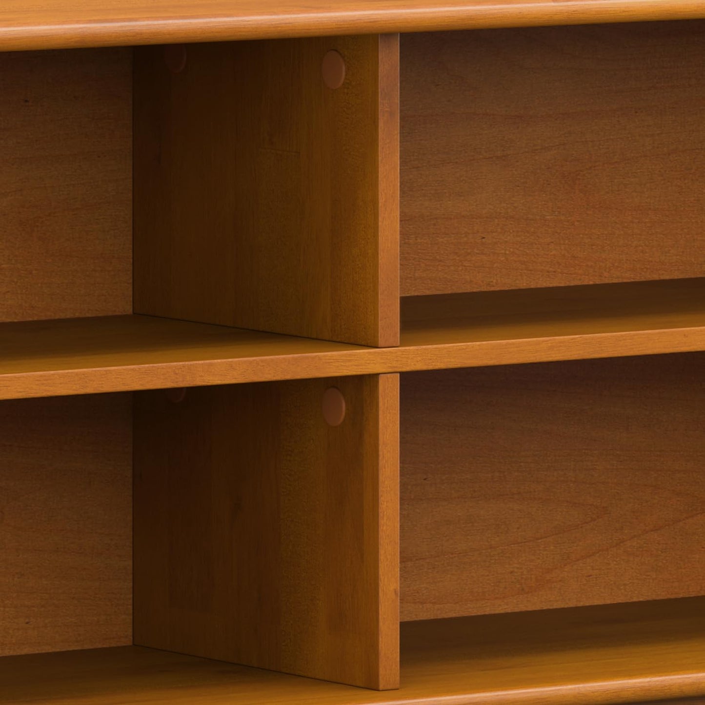 SIMPLIHOME Draper Bookcase - 30 inch Tall Solid Wood Low Bookshelf in Teak Brown, Mid-Century Modern Storage for Living Room, Study Room or Office with Tapered Legs and Wide Open Shelves