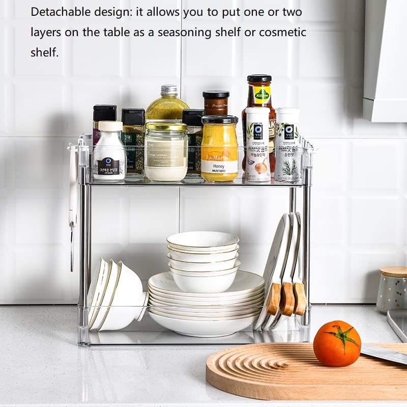 Chris.W Slim Storage Cart, 3 Tier with Wheels, Clear Bathroom Organizer for Kitchen, Laundry, Office, 5.2" W