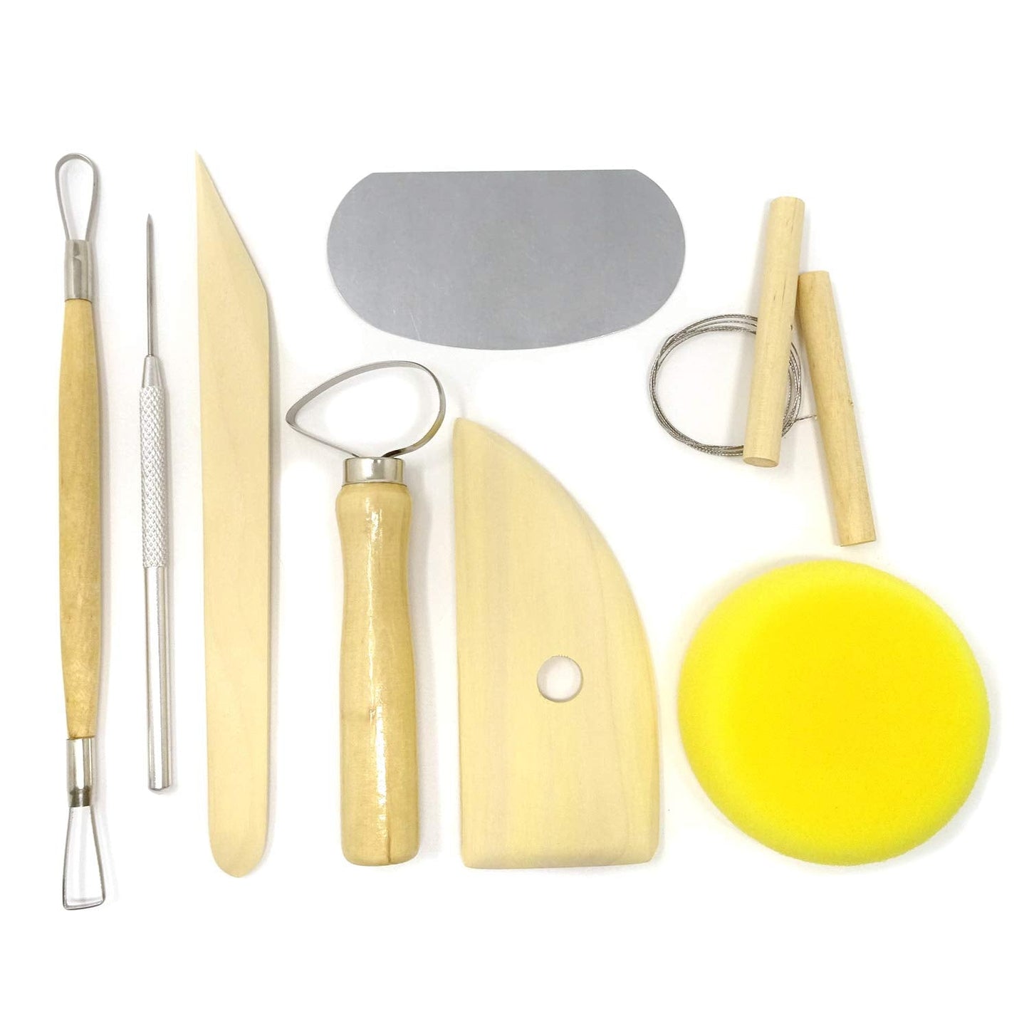 Honbay 8-Piece Wooden Pottery Clay Wax Tool Kit Carving Sculpting Modeling Tool Set