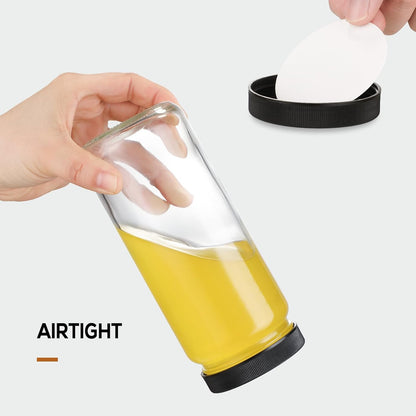 12 PACK, 16 OZ 2 Glass Juice Bottles with Airtight Lids, Bonus Straws & Perforated Lids, Reusable Juicer, Juicing