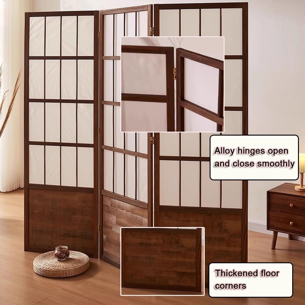 Folding Japanese Shoji Screen Partition, Portable Room Divider for Home Office, Dining Room, and Bedroom