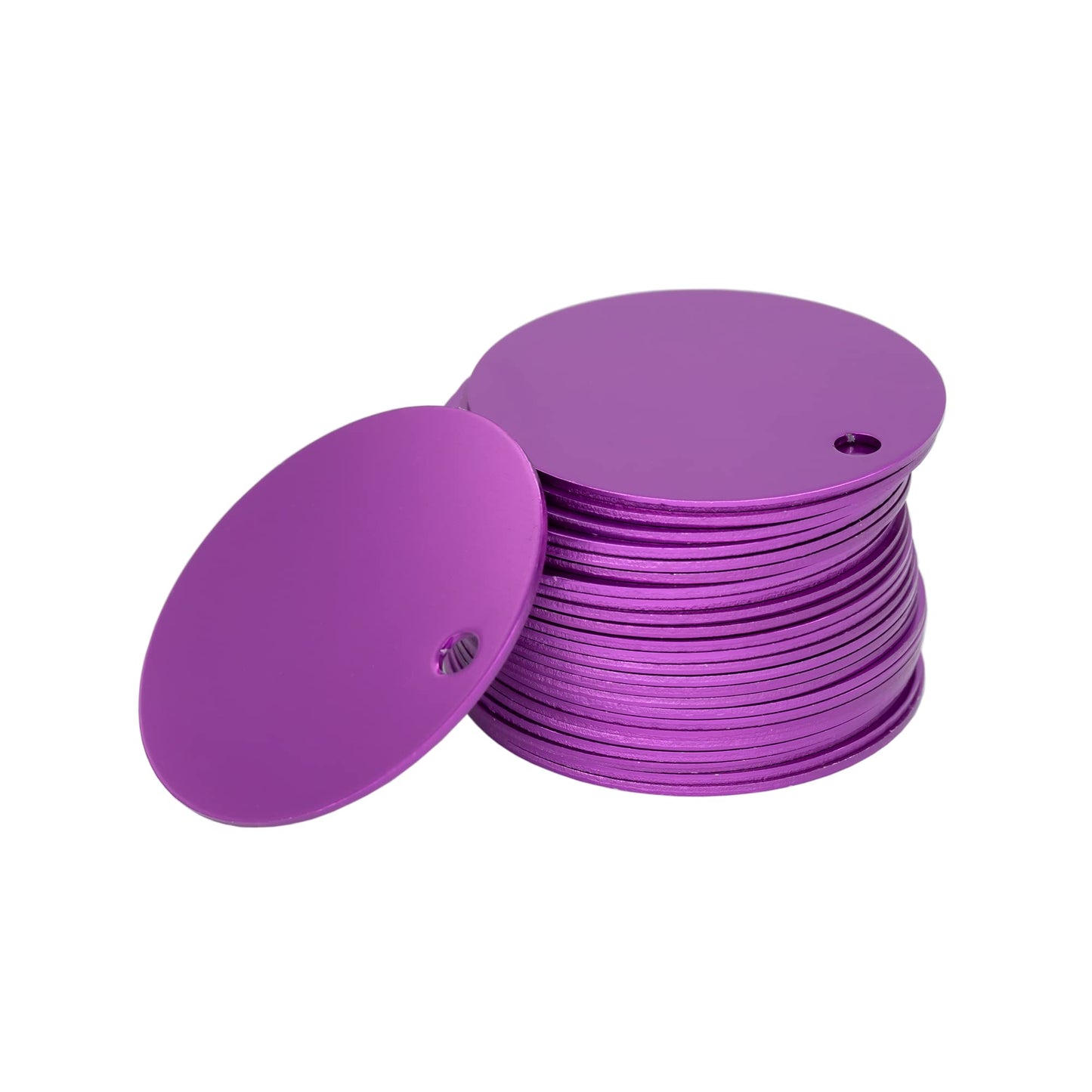 StayMax Round Aluminum Engraving Blanks Tags Stamping Blanks 25 Pack Diameter 1.57 Inch (Purple)