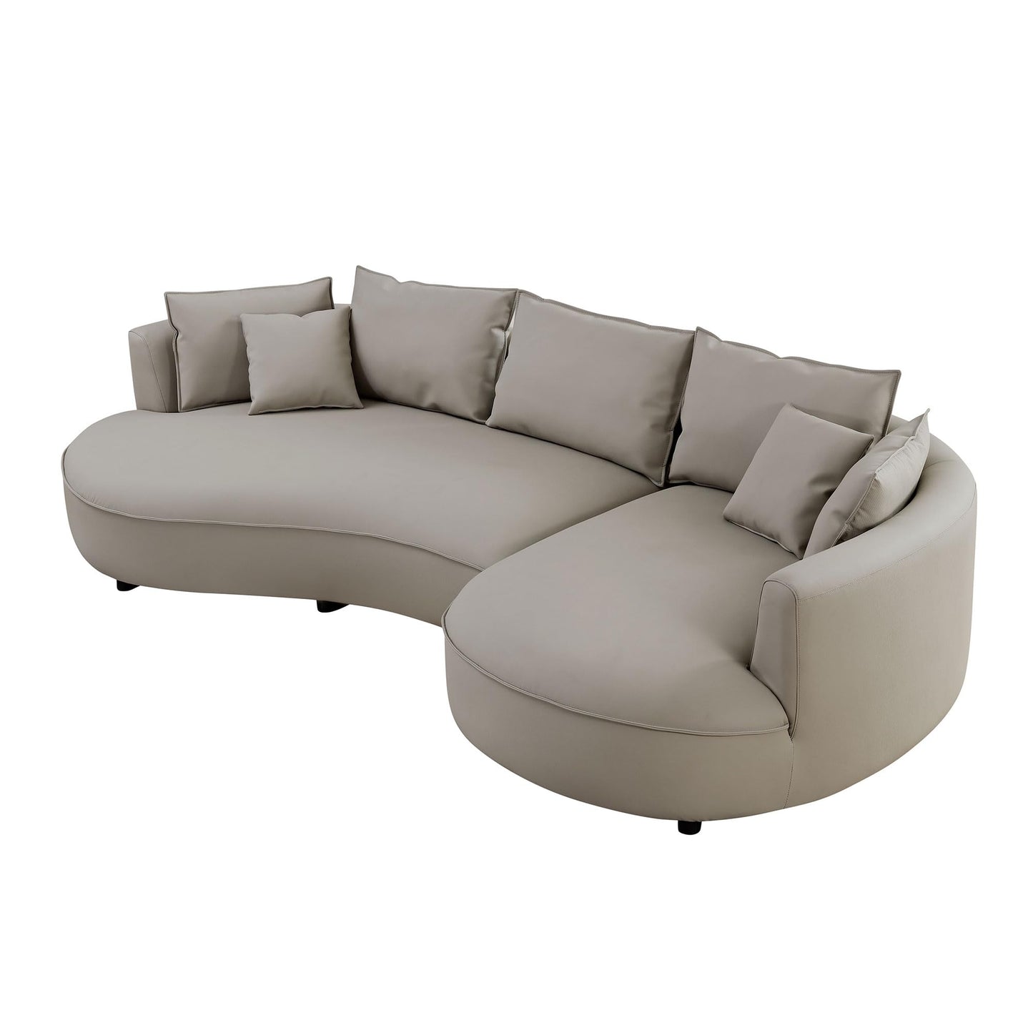 ERYE Luxury Curved Upholstered Sectional Sofa for Living Room, 129" Oversized Unique Curved Leisure Sofa Couch with Right Facing Chaise Lounge & 7 Pillows for Home Apartment