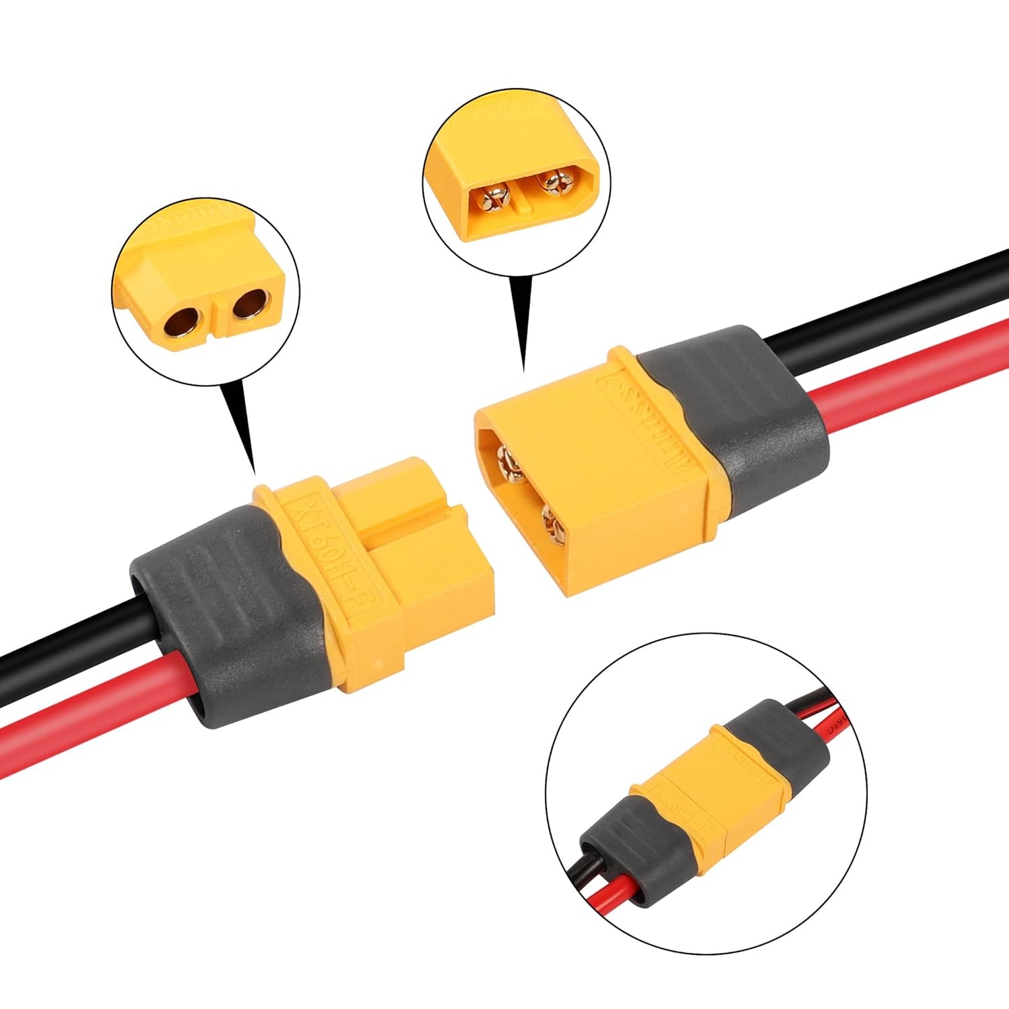 YACSEJAO 12AWG XT60 to Solar Panel Connector 1M XT60 Female to 45A Connector Extension Cable for Outdoor Power Bank