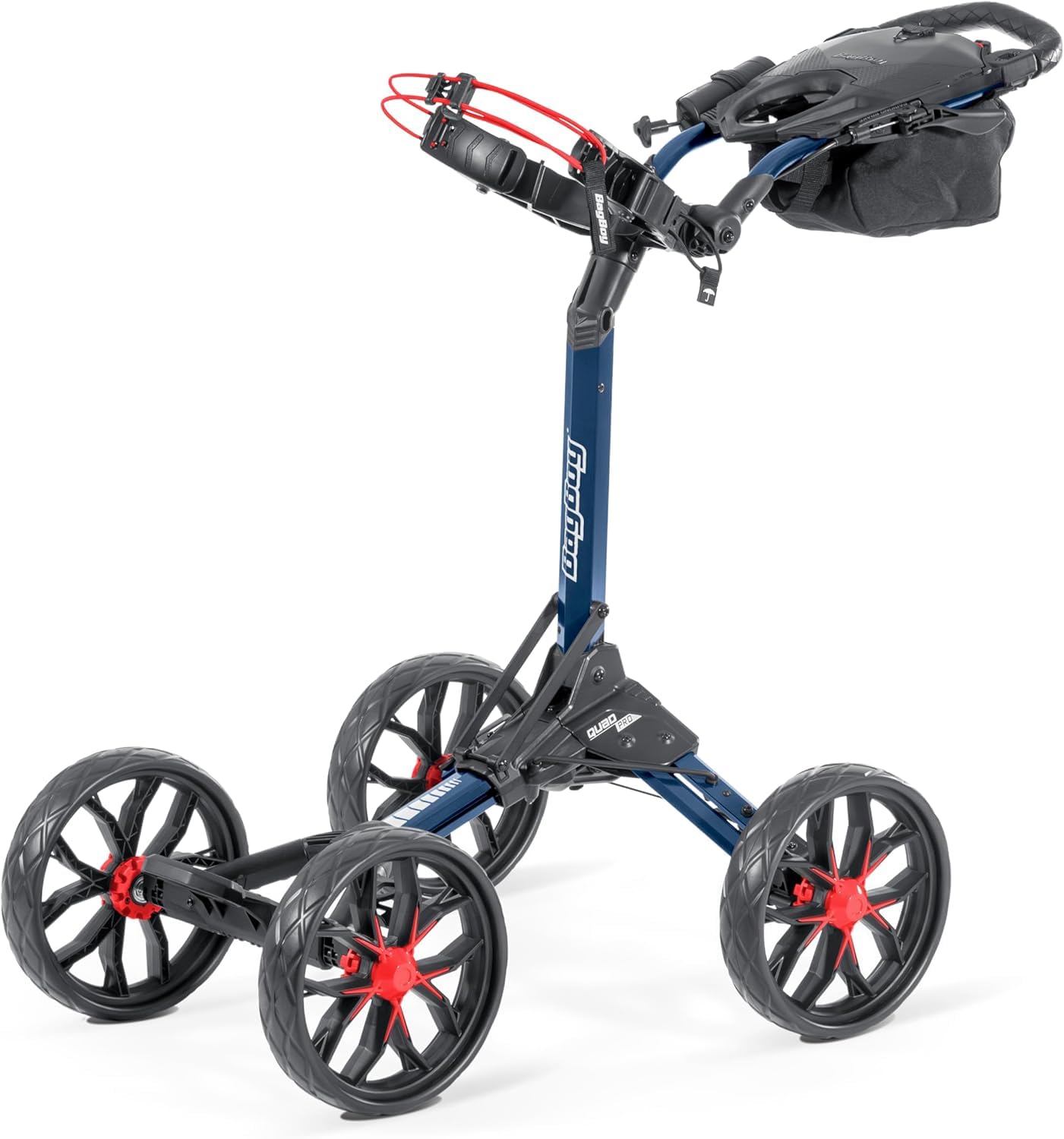 Bag Boy Quad Pro Push Cart, Navy/Red