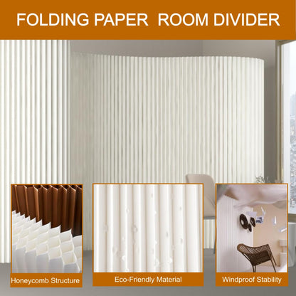Folding Room Divider, Adjustable Privacy Divider, Portable Paper Room Partition, Foldable Wall Dividers for Room Separation, Decorative Privacy Screen for Home Dorm Office Studio Exhibition Store