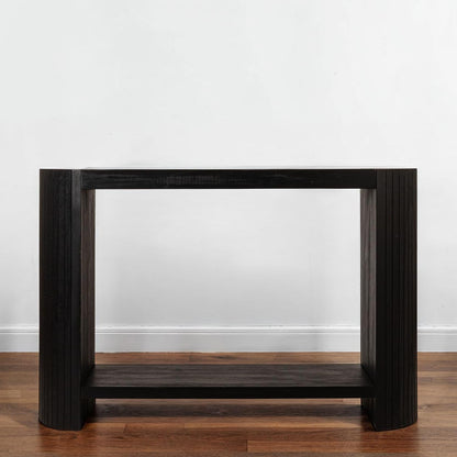 Creative Co-Op Modern Black Rounded-Edge Console Table
