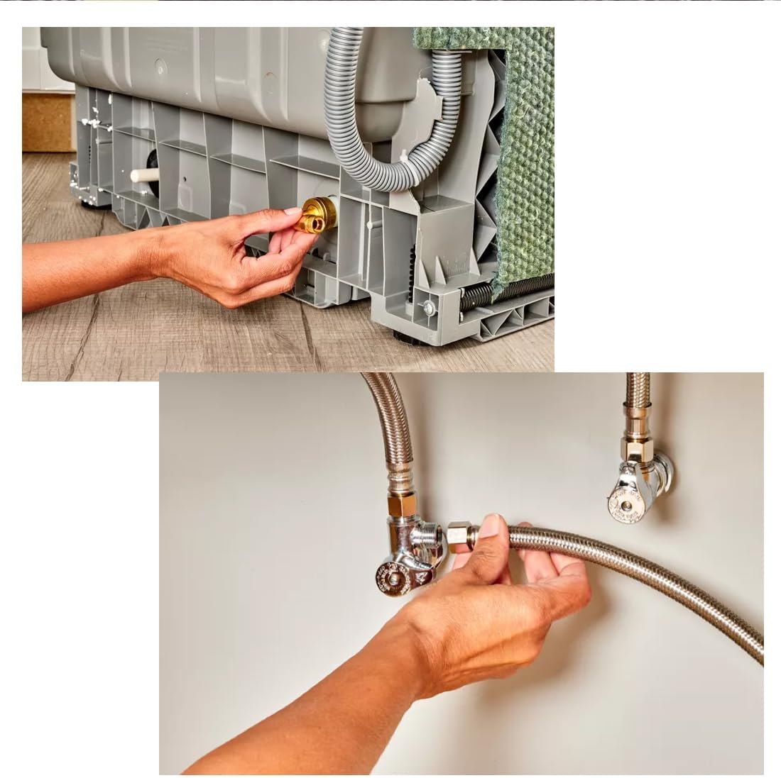 Dishwasher Installation Kit - 5 Feet Long Dishwasher Hose and 4 Appliance Adaptors - 3/8 x 3/8 inches Comp