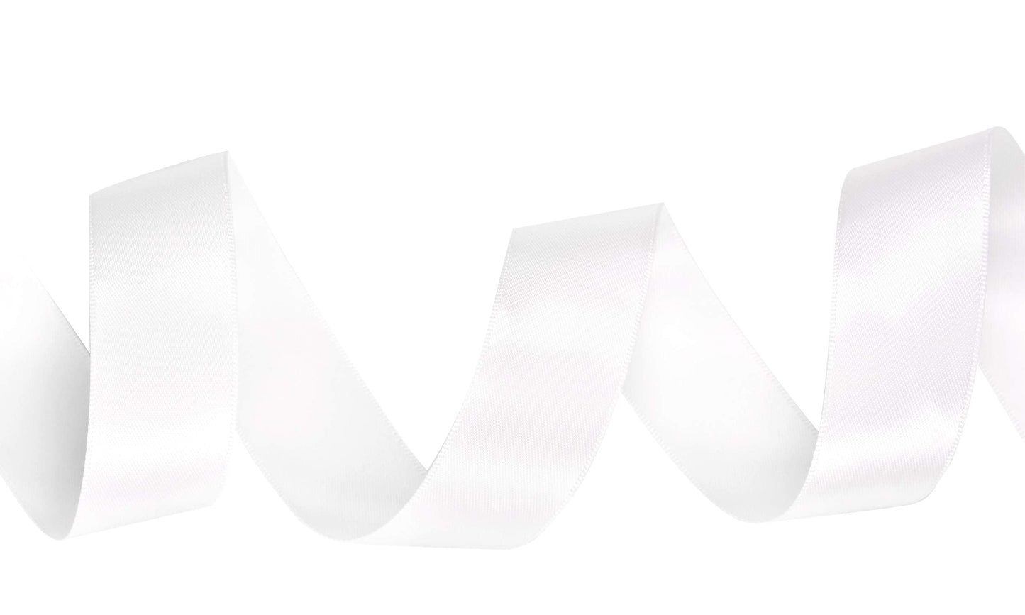 YAMA Double Face Satin Ribbon - 1 inch 25 Yards for Gift Package Wrapping,Floral Design,Hair Bow Clip Making,Crafting,Sewing,Wedding Decor,White