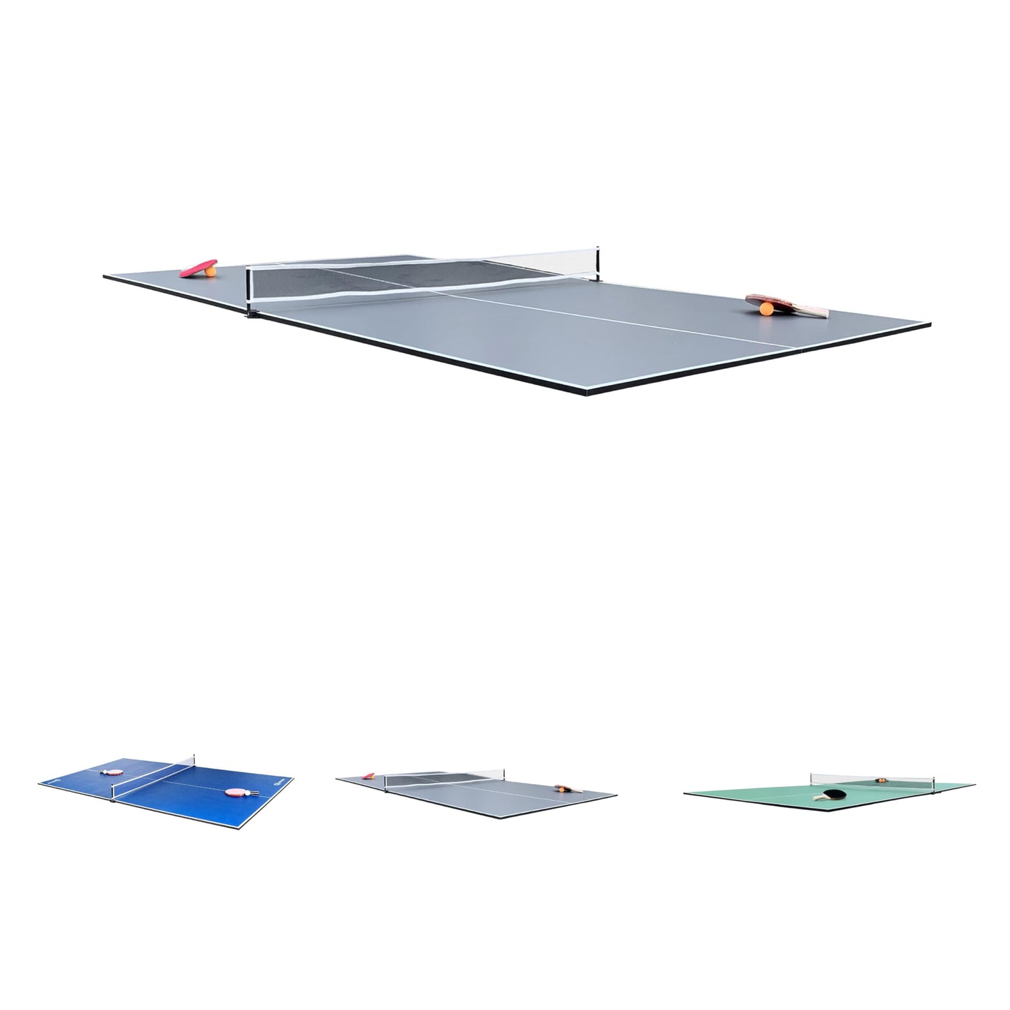RACK Virgo Table Tennis Conversion Top for Billiard/Pool Table (Gray) – Full-Size 4-Piece Folding Ping Pong Table, Pool Table Tennis Top, Foldable Table Tennis Table