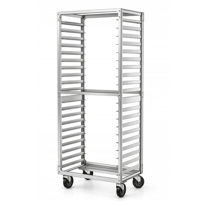 DCUBE 20 Level 3" Spacing Side Load, Commercial Aluminum Pan Rack, Heavy Duty Sheet Pan Rack, Electronics Industry Rack, Mobile Clean Room and Pharma Rack with Wheels, 20.5"x26"x 70"