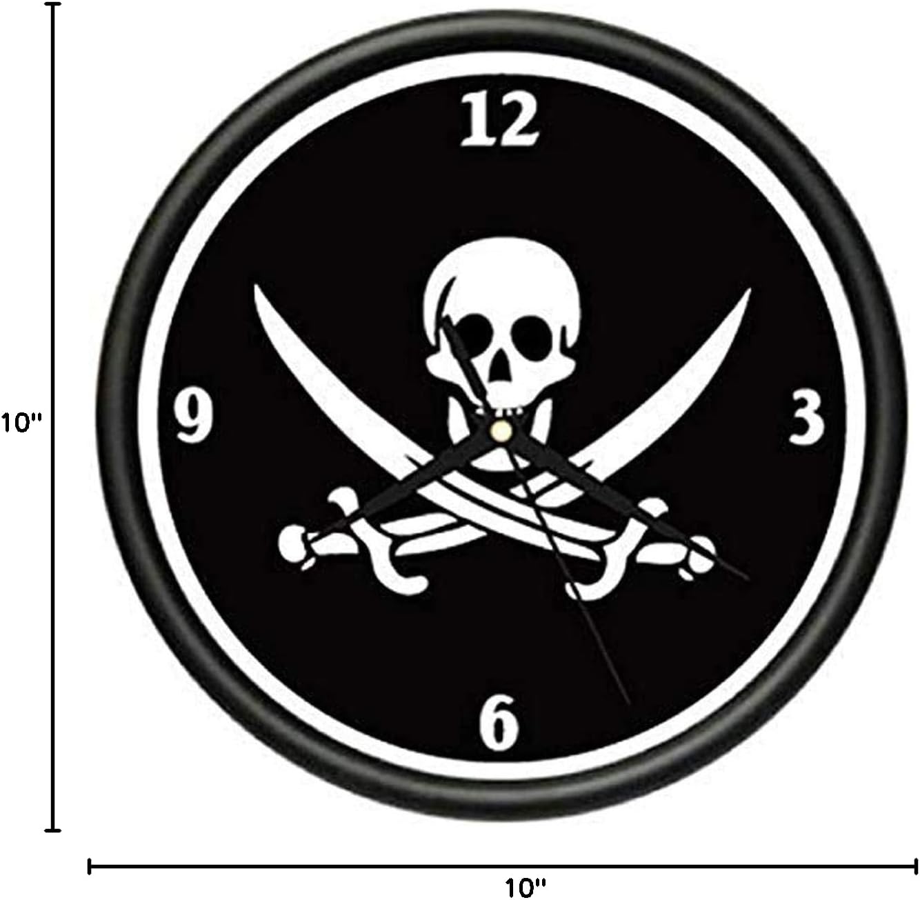 SignMission Jolly Roger Pirate Wall Clock, Skull Art