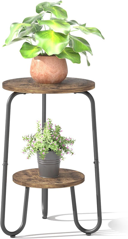 2 19.6" REFGY Tier Wood Plant Stand Indoor, Small Round Flower Pot Stand, Tall Single Plant Holder for Living Room