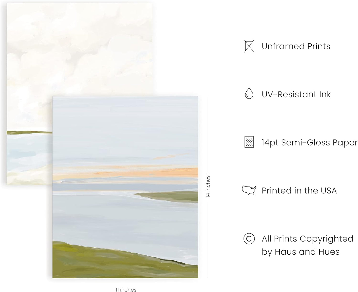 HAUS AND HUES Landscape Wall Art, Oil Painting for Walls, Scenic Mountain Art for Living Room, Rustic Prints (11x14)