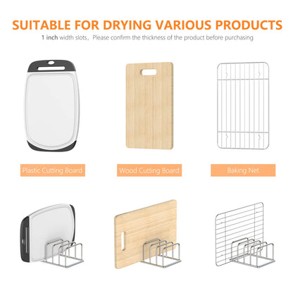 KORRTFID Cutting Board Organizer Stand Holder,304 Stainless Steel Chopping Board Holder,Pot Pan Lid Holder Rack kitchen Shelf Bakeware,Cookie Sheets Organizer (1.0 Inch Width Slots)