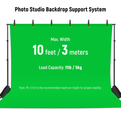 NEEWER Photo Studio Backdrop Support System + S102-400W PRO Flash Lighting Kit (2 Pack) with Light Stands, Bowens Mount Softboxes, 5 in 1 Reflector, Bag, Background Stand with Max Load 8.8lb/4kg