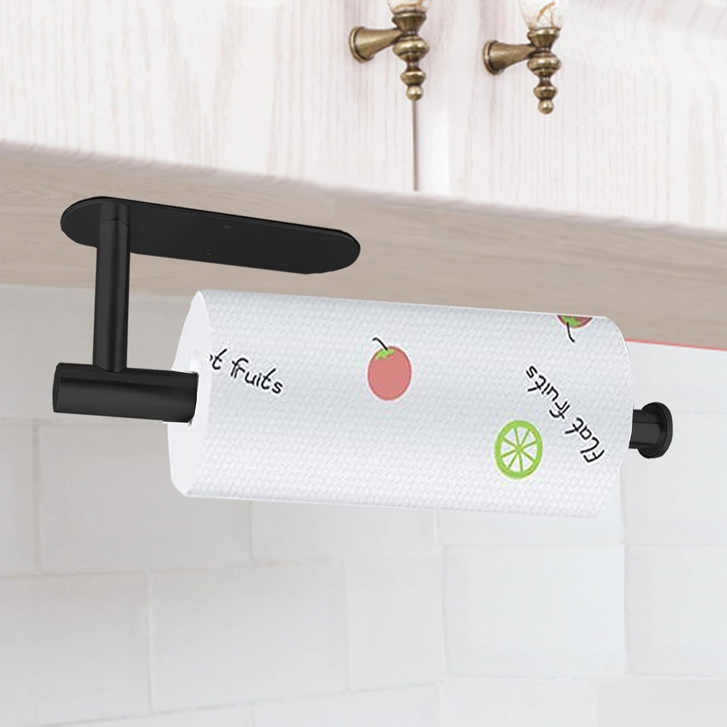 Upgraded Calegency Paper Towel Holder, Under Cabinet Wall Mounted Dispenser, Matte Black for Bathroom and Kitchen
