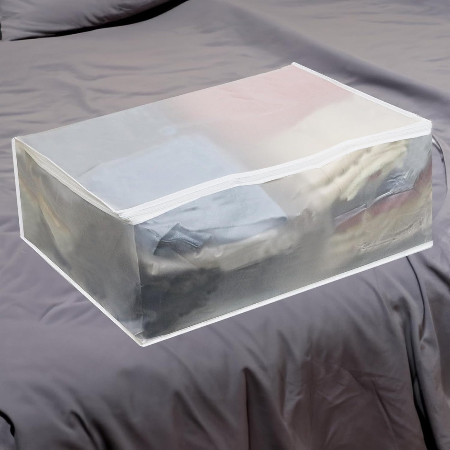 Set of 6 Large Clear Clothes Storage Bags, Thicken Organizer Bins for Blankets, Sheets, Quilts, and Folded Clothes