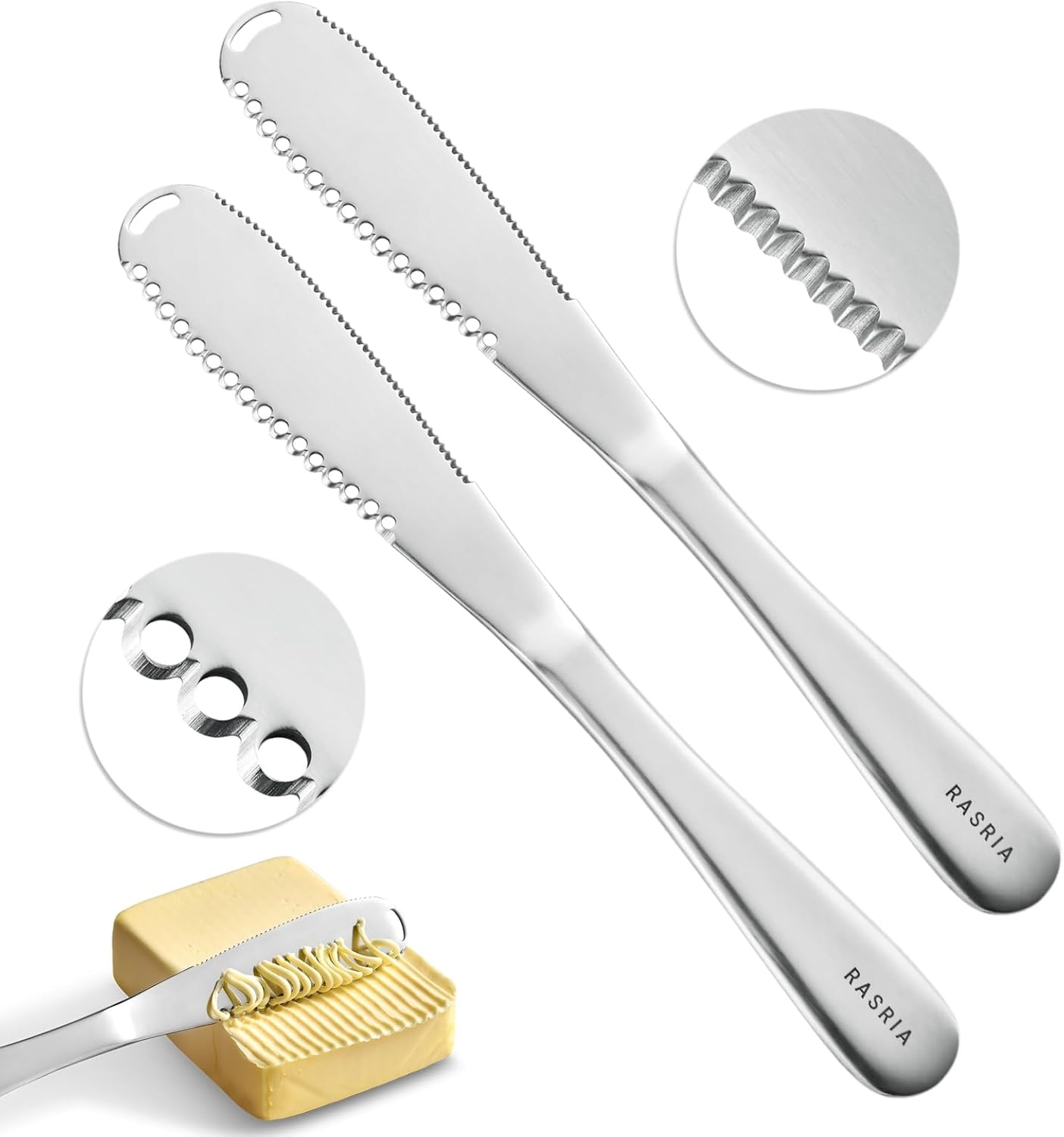 Butter Spreader Knife for Cold Butter above 20?, Slicer, Curler, Grater, Butter Blade (2 knives)
