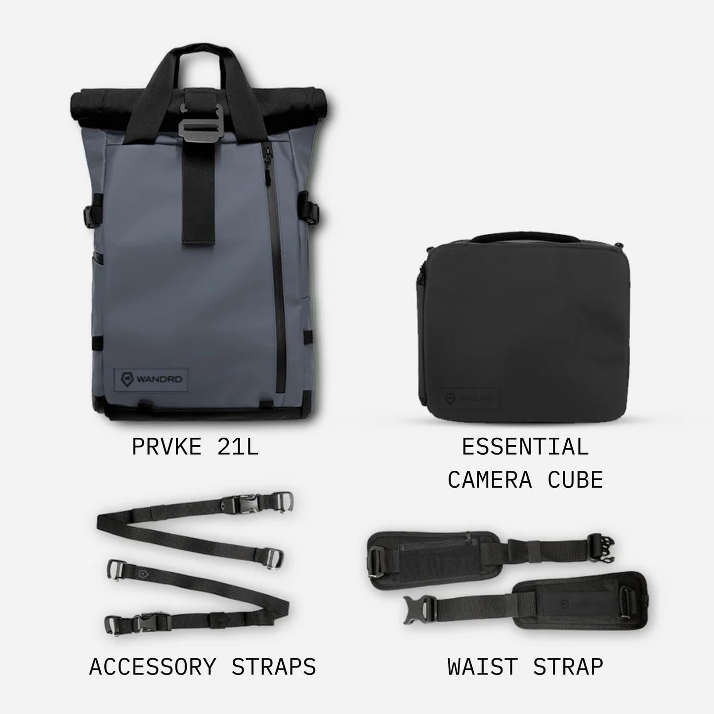 WANDRD PRVKE 21L Photography Bundle: Weather-Resistant Travel & Camera Backpack with Laptop Sleeve, Quick Side Access, Clamshell Opening – Ideal Photography & Travel Bag (Aegean Blue)