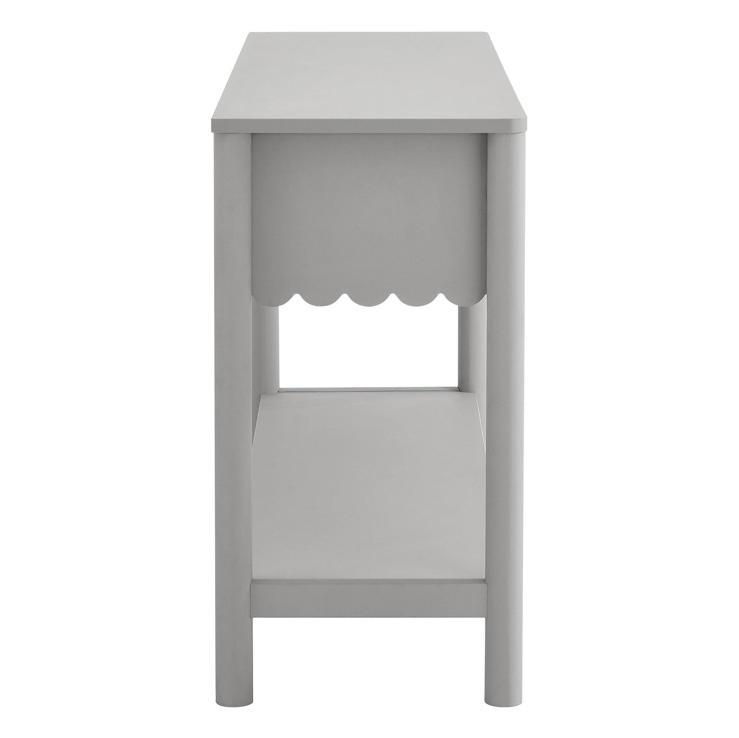 Modway Emmeline 3-Drawer Scalloped Console Table in Light Gray