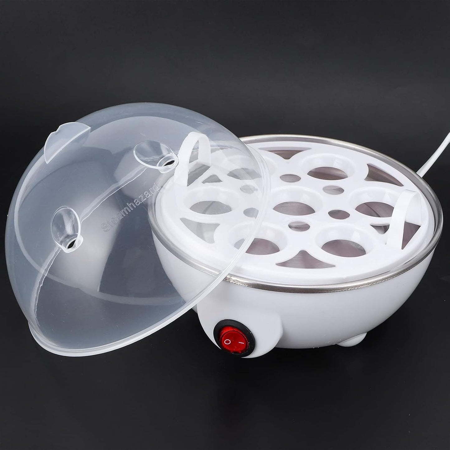 Electric Mini Eggs Cooker, Rapid Boiler for 6 Eggs, Poached, Scrambled, Omelets, Auto Shut Off (US Plug 110V)