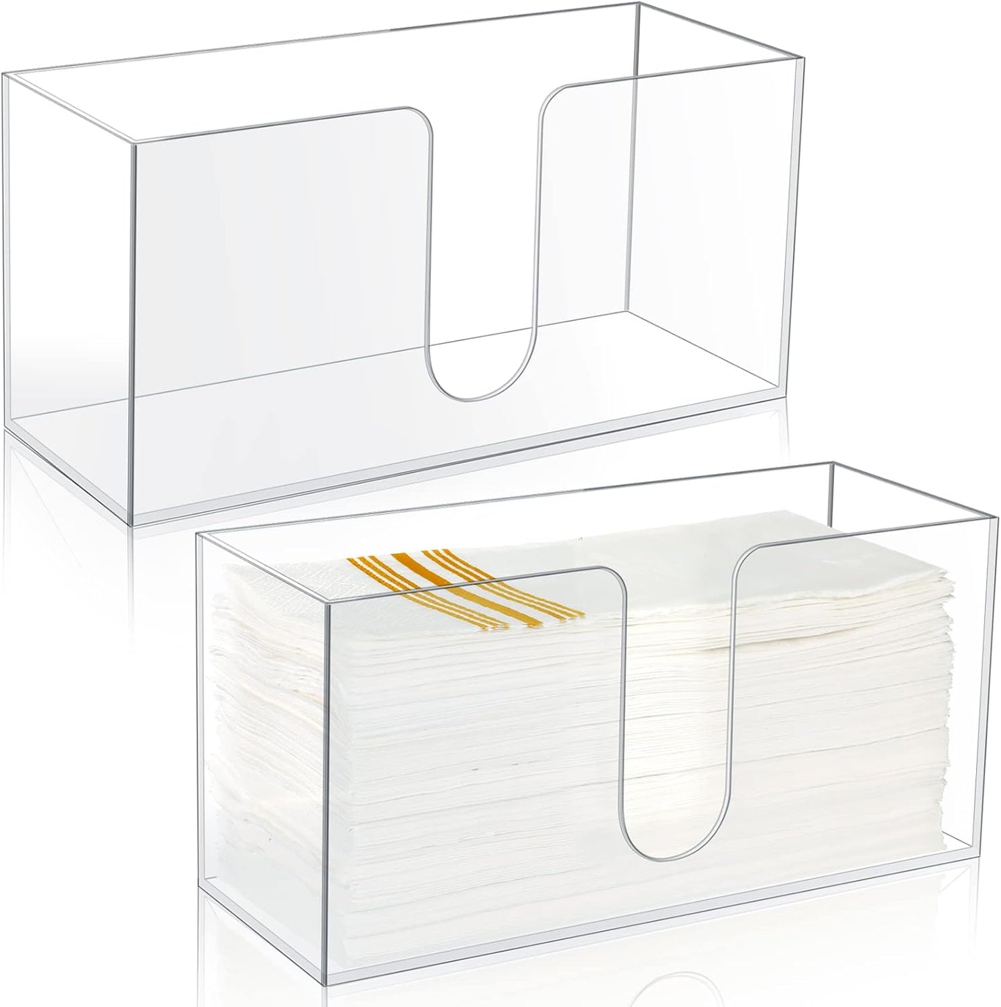 2 Countertop Mumufy Pcs Acrylic Fold Paper Towel Dispenser Napkins Dispenser Napkin Holder Multifold Disposable Acrylic