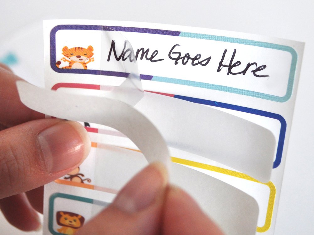 Bottle Labels, Food Pantry Label, Write-On, Self-Laminating, Waterproof Kids Name Labels for Baby Bottles for Daycare School, Dishwasher, Freezer, Kitchen Safe (Simply Colors - Rainbow Inspired)