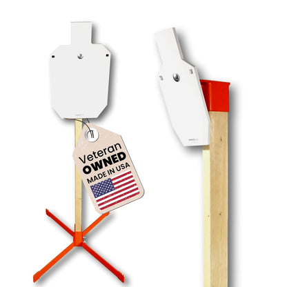 RangeTime AR500 Steel Shooting Target Stand System 12x20 1/2" IPSC Target Silhouette Plate, 2x4 Target Stand & Lok Mount, Heavy Duty Shooting Targets Stand for Rifle & Pistol Range Practice USA Made