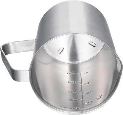 KSENDALO SUS304 Stainless Steel Measuring Cup Pitcher, 16oz/2Cup/500mL Metal Measuring Cup with Precision Engraved Markings for Kitchen Baking, Frothing, Liquid, Coffee, Milk