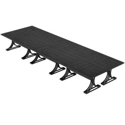Tribesigns 10.5FT Conference Table, Modern Meeting Table for 8-10 People, Rectangle Seminar Boardroom Table for Office Conference Room with Stylish Legs (4, Black)