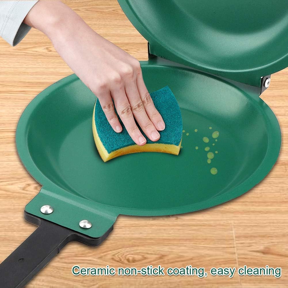 GOTOTOP 7.5 Inch Pancake Maker, Double Side Non-stick Ceramic Coating Frying Pan for Household Kitchen Cookware