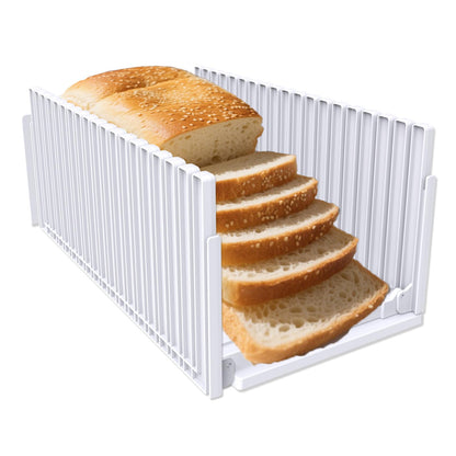Bread Slicer for Homemade Breads , Adjustable Thickness Slicing Guide , Foldable Portable Bread Cutter Suitability for Homemade Breads, Bagel ,Cakes - Kitchen Gadget, Baking Tool ,Gifts for Mom Dad