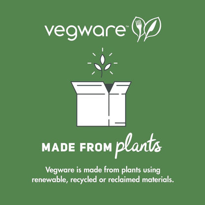 Vegware Compostable 8oz Clear Round Deli Containers, Case of 500, PLA Plastic Meal Prep, Made from PLA, A Renewable Material Made from Plants, One Lid Fits All Sizes