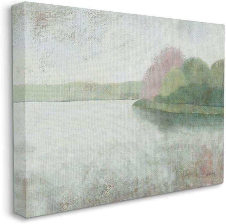 Stupell Industries Tranquil Lake and Island Landscape Soft Color Painting Wall Art, 24x30, Canvas by Kathrine Lovell