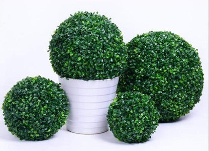 OOKi-Artificial Boxwood Ball Topiary Lifelike Plants, Half Round Topiary for Home Garden, Front Patio, Indoor/Outdoor