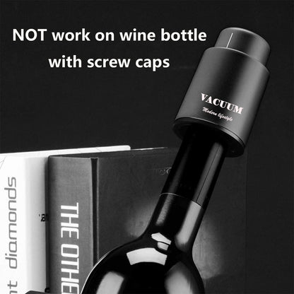 [2 PACK] Wine Bottle Stoppers,Real Vacuum Stoppers,Reusable Wine Preserver,Wine Corks Keep Fresh,Best Christmas and Birthday Gifts for Wine Lovers.