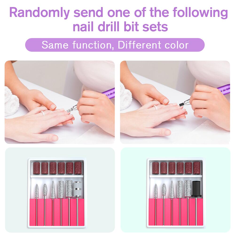 Professional Nail Drill Machine 30000 RPM Efile Electric Nail Filer Kit for Finger Toe Nails, Acrylic Gel Nails, Manicure Pedicure Drill with 6Pcs Nail Bits, 106Pcs Sanding Bands - Pink