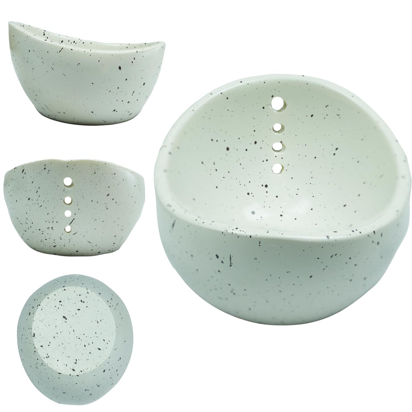 Earthenware Herb Stripping Bowl 2Pack, Pottery Herb Stripper Bowl Handmade, New Earthenware Kitchen Tools Supplies, Multiple Size Holes for Stripping Herbs, Rosemary, Thyme(3.94"x3.35"x2.28")