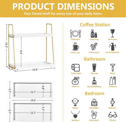 2087 Countertop, 2 Countertop, Coffee Bar Organizer for Multifunctional Coffee Station Organizer for Accessories