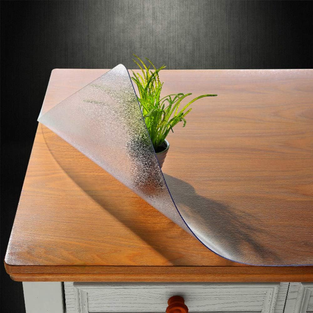 12 18 Inch 1.5mm NECAUX Custom x Frosted Desk Cover Protector, Thick Plastic Desk Pad Mat, Table Cover Tablecloth