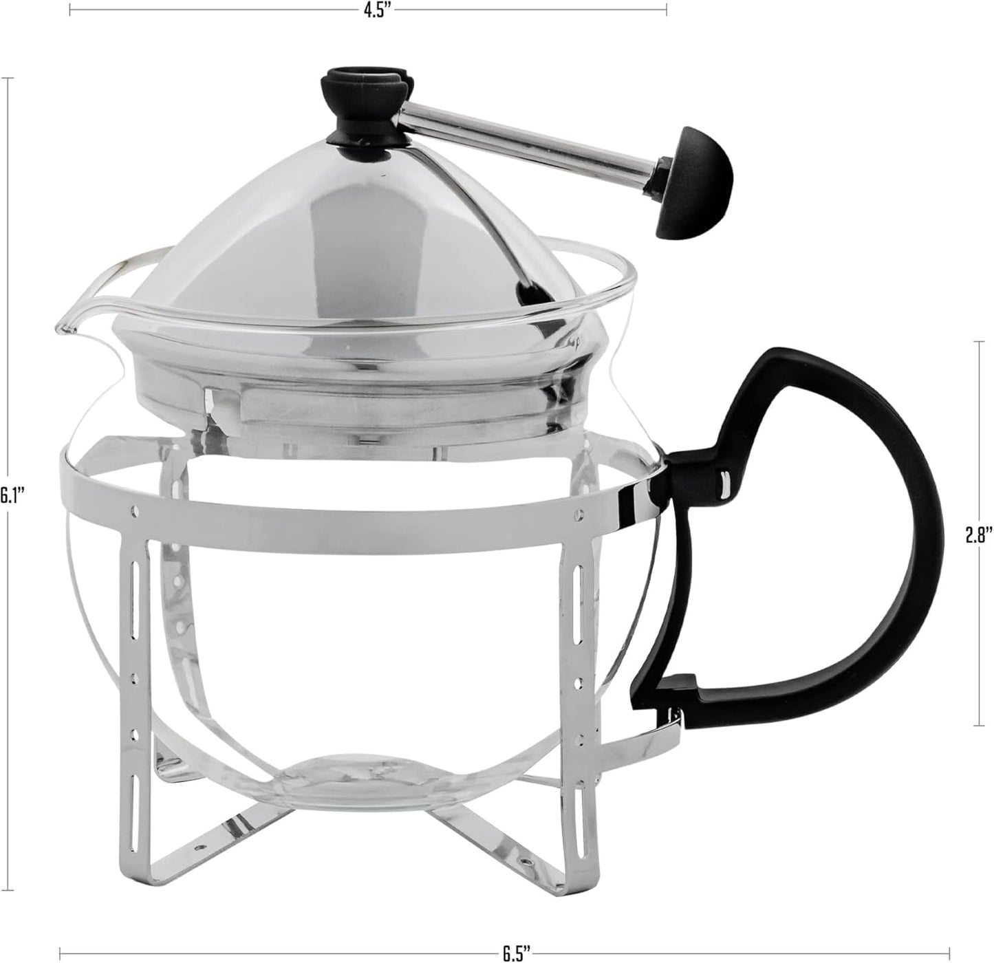 OVENTE Glass Teapot with Removable Stainless-Steel Infuser, 17oz Borosilicate Glass Tea Maker for Everyday Use