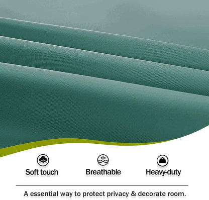 PONY DANCE Sidelight Door Curtain, Rod Pocket Blackout Panels for Sliding Glass French Door, 25 W x 72 L, Sea Teal
