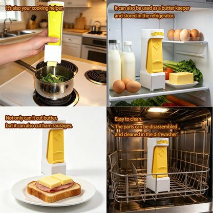 Portable One-Click Butter Cutter with Stainless Steel Blade - Effortlessly Create Perfect Slices for Breakfast, Baking, and Cooking, Butter Dispenser Sticks,Cheese Splitter